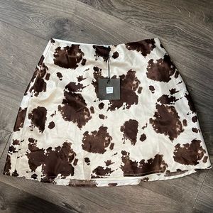 Cow print skirt size L
